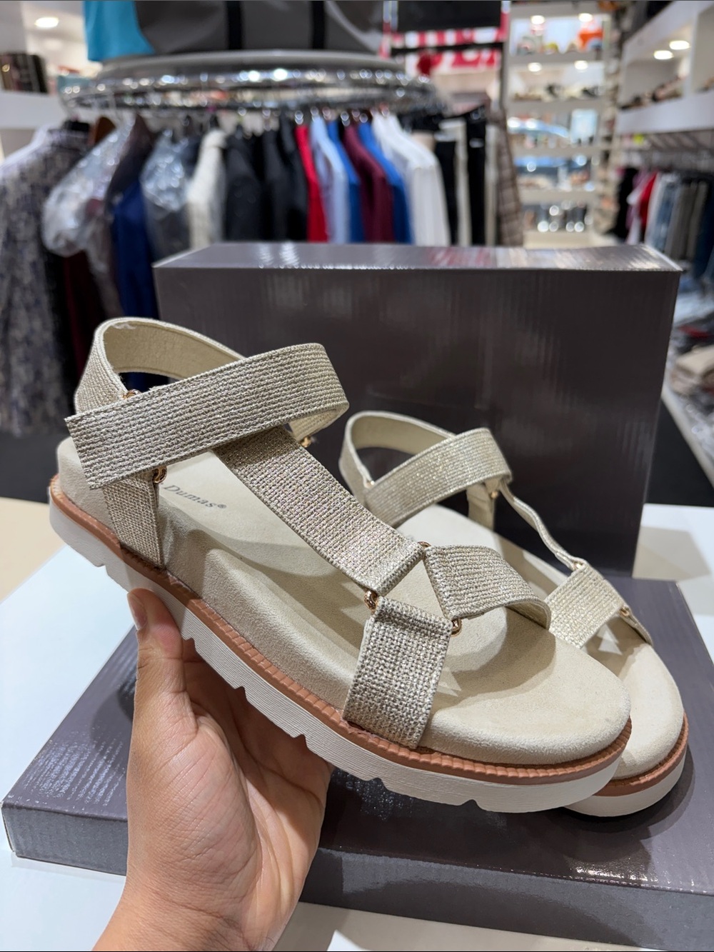 Pierre Dumas Gold-Tone Strappy Women’s Sandal